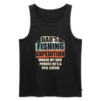 Angeln Hundebesitzer Hundeliebhaber Perfect Fishing Funn - Männer Premium Bio Tank Top - Schwarz - Vorne - AI Model Male 178 light (178cm)