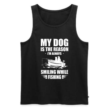 Propriétaires de chiens de pêche Amoureux des chiens Entonnoir de pêche parfait - Débardeur bio Premium Homme - noir - Devant - Michal (187cm)