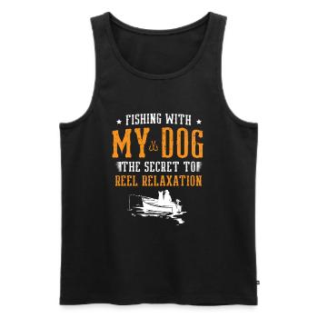 Angeln Hundebesitzer Hundeliebhaber Perfect Fishing Funn - Männer Premium Bio Tank Top - Schwarz - Vorne - AI Model Male 178 light (178cm)