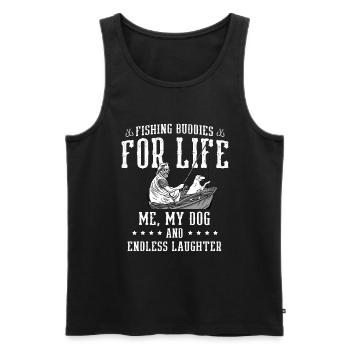 Angeln Hundebesitzer Hundeliebhaber Perfect Fishing Funn - Männer Premium Bio Tank Top - Schwarz - Vorne - AI Model Male 178 light (178cm)