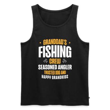 Fishing Granddad Grandpa Fisherman Grandkid Funny - Men's Premium Organic Tank Top - black - Front - AI Model Male 178 light (178cm)