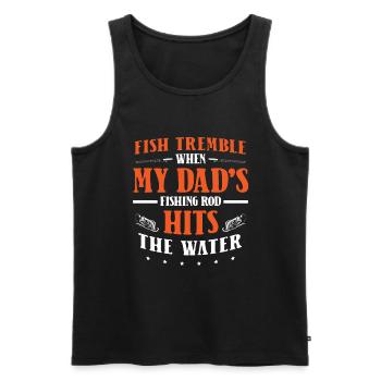 Pêche Papa Papa Pêcheur Childern Drôle Poisson Alors - Débardeur bio Premium Homme - noir - Devant - Michal (187cm)