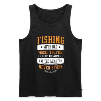 Pêche Papa Papa Pêcheur Childern Drôle Poisson Alors - Débardeur bio Premium Homme - noir - Devant - Michal (187cm)