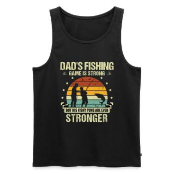 Pêche Papa Papa Pêcheur Childern Drôle Poisson Alors - Débardeur bio Premium Homme - noir - Devant - Michal (187cm)