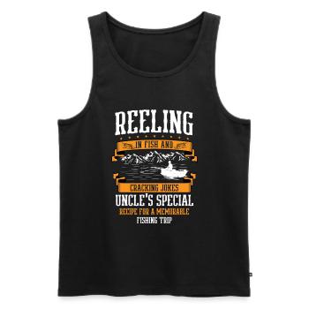 Angeln Onkel Fischer Onkel Lustiger Fisch Perfekt - Männer Premium Bio Tank Top - Schwarz - Vorne - Michal (187cm)