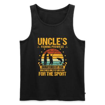Angeln Onkel Fischer Onkel Lustiger Fisch Perfekt - Männer Premium Bio Tank Top - Schwarz - Vorne - Michal (187cm)