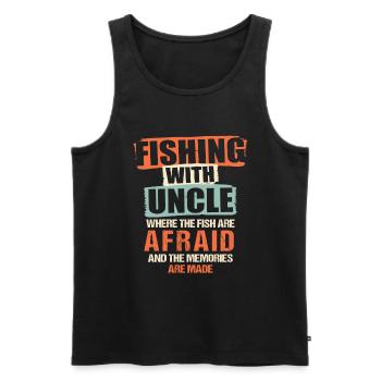 Angeln Onkel Fischer Onkel Lustiger Fisch Perfekt - Männer Premium Bio Tank Top - Schwarz - Vorne - Michal (187cm)