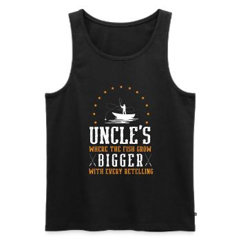 Angeln Onkel Fischer Onkel Lustiger Fisch Perfekt - Männer Premium Bio Tank Top - Schwarz - Vorne - Michal (187cm)