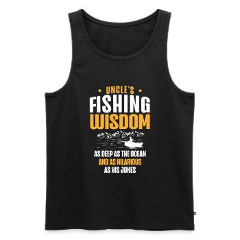 Angeln Onkel Fischer Onkel Lustiger Fisch Perfekt - Männer Premium Bio Tank Top - Schwarz - Vorne - Michal (187cm)