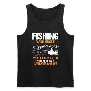 Angeln Onkel Fischer Onkel Lustiger Fisch Perfekt - Männer Premium Bio Tank Top - Schwarz - Vorne - Michal (187cm)