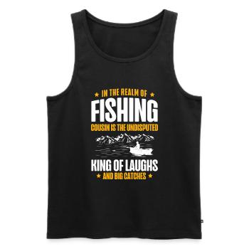 Pêche Cousin Pêcheur Cousins Drôle Poisson Perfec - Débardeur bio Premium Homme - noir - Devant - Michal (187cm)