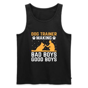 Dresseur de chiens Formation de chiens Chiens Soins pour animaux de compagnie Pr - Débardeur bio Premium Homme - noir - Devant - Michal (187cm)