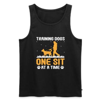 Dresseur de chiens Formation de chiens Chiens Soins pour animaux de compagnie Pr - Débardeur bio Premium Homme - noir - Devant - Michal (187cm)