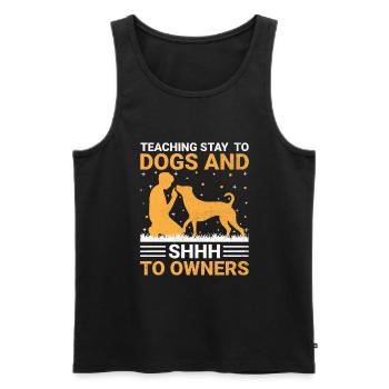 Dresseur de chiens Formation de chiens Chiens Soins pour animaux de compagnie Pr - Débardeur bio Premium Homme - noir - Devant - Michal (187cm)
