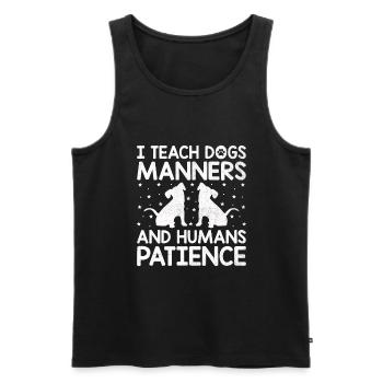 Dresseur de chiens Formation de chiens Chiens Soins pour animaux de compagnie Pr - Débardeur bio Premium Homme - noir - Devant - Michal (187cm)