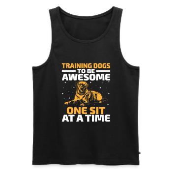 Dresseur de chiens Formation de chiens Chiens Soins pour animaux de compagnie Pr - Débardeur bio Premium Homme - noir - Devant - Michal (187cm)