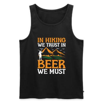Hiking Hiker Nature Trekking Outdoor Mountaineerin - Men's Premium Organic Tank Top - black - Front - Michal (187cm)