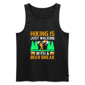 Hiking Hiker Nature Trekking Outdoor Mountaineerin - Men's Premium Organic Tank Top - black - Front - Michal (187cm)