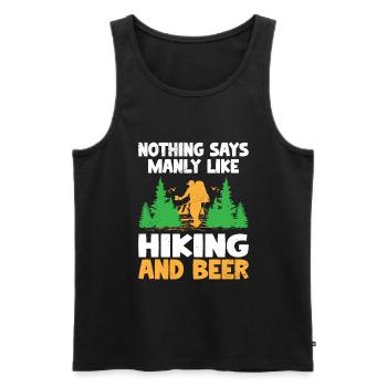 Hiking Hiker Nature Trekking Outdoor Mountaineerin - Men's Premium Organic Tank Top - black - Front - Michal (187cm)