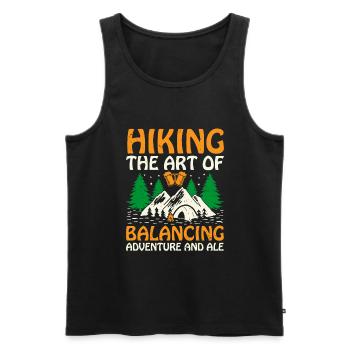 Wandern Wanderer Natur Trekking Outdoor Bergsteigerin - Männer Premium Bio Tank Top - Schwarz - Vorne - Michal (187cm)