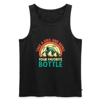 Wandern Wanderer Outdoor Bergsteigen Natur Trekkin - Männer Premium Bio Tank Top - Schwarz - Vorne - Michal (187cm)