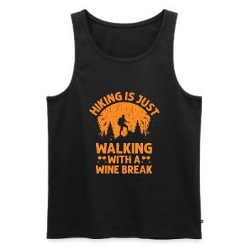 Hiking Hiker Outdoor Mountaineering Nature Trekkin - Men's Premium Organic Tank Top - black - Front - Michal (187cm)