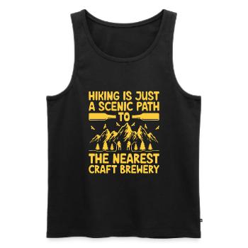 Wandern Bergsteigen Trekking Natur Outdoor Alco - Männer Premium Bio Tank Top - Schwarz - Vorne - AI Model Male 178 light (178cm)