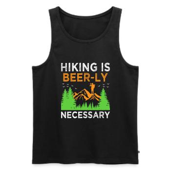 Wandern Wanderer Natur Trekking Outdoor Bergsteigerin - Männer Premium Bio Tank Top - Schwarz - Vorne - Michal (187cm)