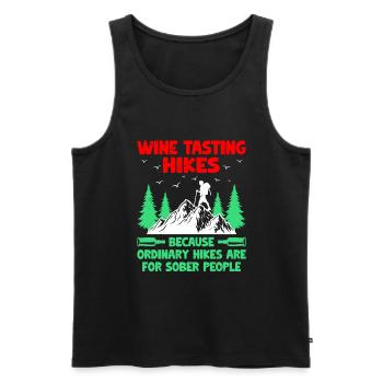 Hiking Hiker Nature Trekking Outdoor Mountaineerin - Men's Premium Organic Tank Top - black - Front - Michal (187cm)