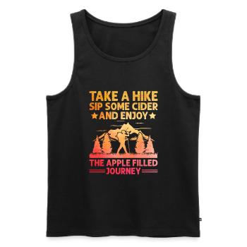 Wanderer, Wandern, Trekking, Outdoor, Natur, Alkohol, Getränk - Männer Premium Bio Tank Top - Schwarz - Vorne - Michal (187cm)