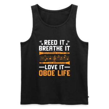 Oboe Player Oboe Basoonist Marching Band Instrumen - Men's Premium Organic Tank Top - black - Front - Michal (187cm)