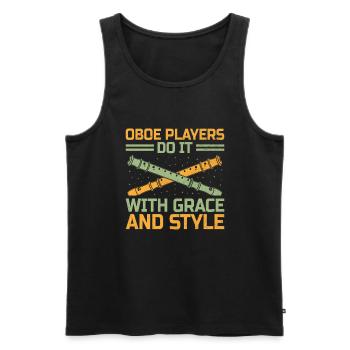 Oboe Player Oboe Basoonist Marching Band Instrumen - Men's Premium Organic Tank Top - black - Front - Michal (187cm)