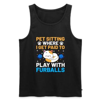 Pet Sitter Pet Sitting Chien et Cat Sitters Chien Wal - Débardeur bio Premium Homme - noir - Devant - Michal (187cm)