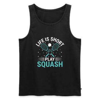Squashspieler Squash-Tennisspieler Raquetball-Spor - Männer Premium Bio Tank Top - Schwarz - Vorne - Michal (187cm)