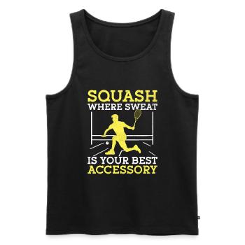 Squash Player Squash Tennis Player Raquetball Spor - Men's Premium Organic Tank Top - black - Front - Michal (187cm)