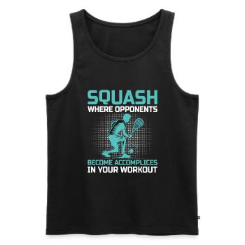 Joueur de squash Joueur de squash Joueur de tennis Raquetball Spor - Débardeur bio Premium Homme - noir - Devant - Michal (187cm)
