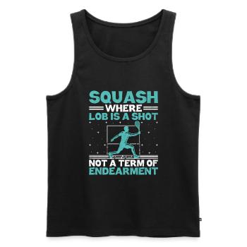 Squashspieler Squash-Tennisspieler Raquetball-Spor - Männer Premium Bio Tank Top - Schwarz - Vorne - Michal (187cm)