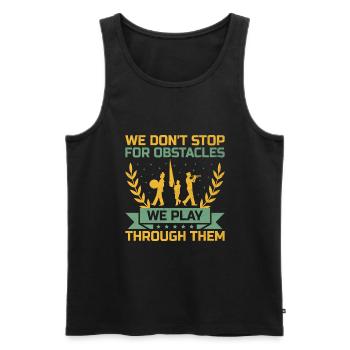 Marching Band Sayings Funny Marching Instruments - Men's Premium Organic Tank Top - black - Front - Michal (187cm)