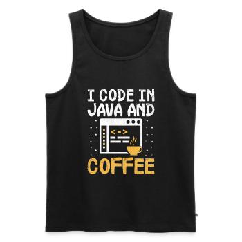 Kaffee-Codierung Programmierer Programmierer Entwickler Nerd Coff - Männer Premium Bio Tank Top - Schwarz - Vorne - Michal (187cm)