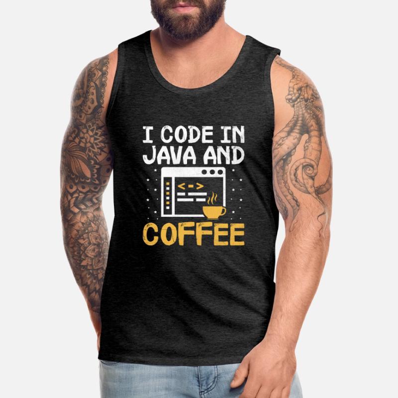 Café Codage Programmeur Codeur Développeur Nerd Coff Débardeur bio Premium Homme