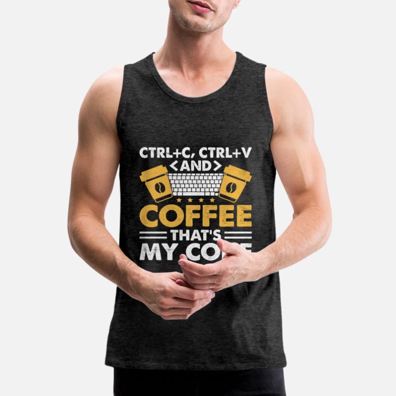 Kaffee-Codierung Programmierer Programmierer Entwickler Nerd Coff Männer Premium Bio Tank Top
