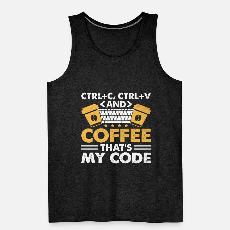 Kaffee-Codierung Programmierer Programmierer Entwickler Nerd Coff Männer Premium Bio Tank Top