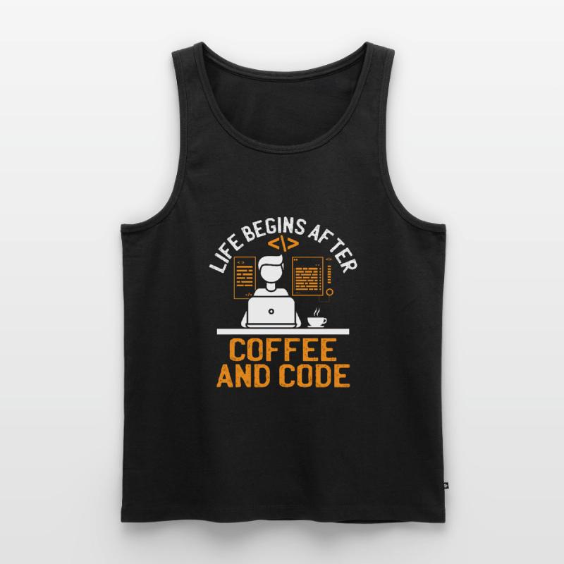 Kaffee-Codierung Programmierer Programmierer Entwickler Nerd Coff Männer Premium Bio Tank Top