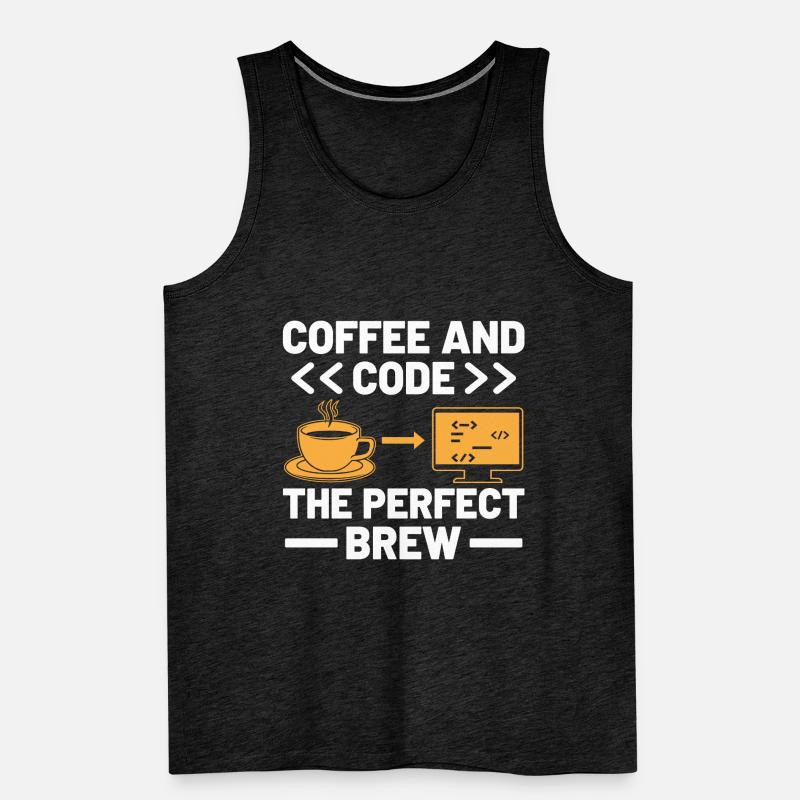 Café Codage Programmeur Codeur Développeur Nerd Coff Débardeur bio Premium Homme