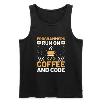 Coffee Coding Programmer Coder Developer Nerd Coff - Men's Premium Organic Tank Top - black - Front - Michal (187cm)