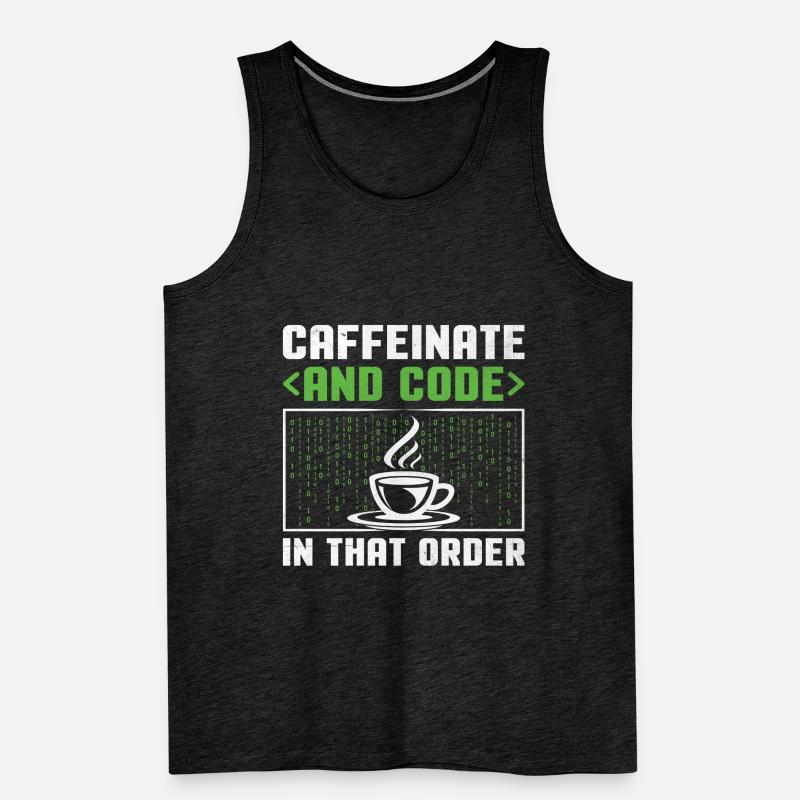 Kaffee-Codierung Programmierer Programmierer Entwickler Nerd Coff Männer Premium Bio Tank Top