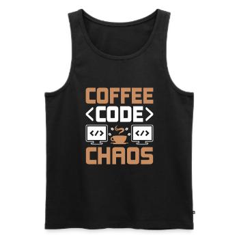 Coffee Coding Programmer Coder Developer Nerd Coff - Men's Premium Organic Tank Top - black - Front - Michal (187cm)