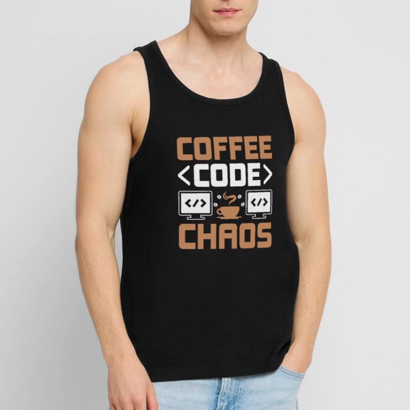 Kaffee-Codierung Programmierer Programmierer Entwickler Nerd Coff Männer Premium Bio Tank Top