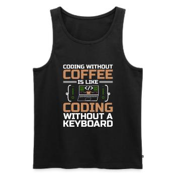 Kaffee-Codierung Programmierer Programmierer Entwickler Nerd Coff - Männer Premium Bio Tank Top - Schwarz - Vorne - Michal (187cm)