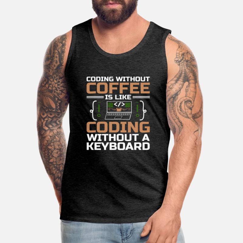 Café Codage Programmeur Codeur Développeur Nerd Coff Débardeur bio Premium Homme